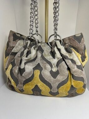 Glenda Gies Chenille Velvet Tapestry Hobo Handbag